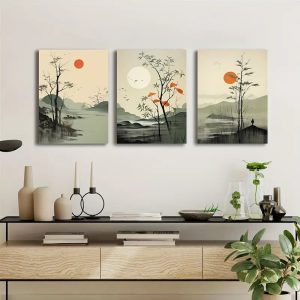 3pcs Wall Art Set – Modern Classic Style Painted Scenes