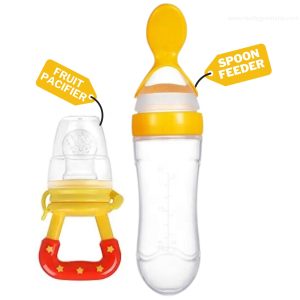 2 in 1 Food Pacifier + Baby Spoon Feeder